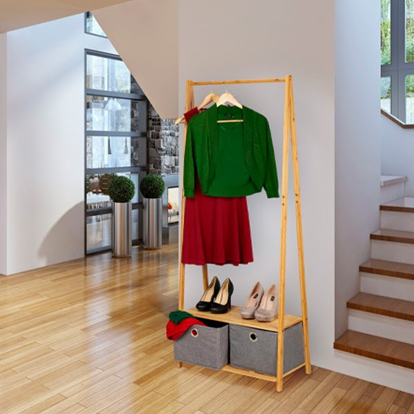 Cabide  c/ 2 Gavetas - Bambu -  C60xA160xL44CM