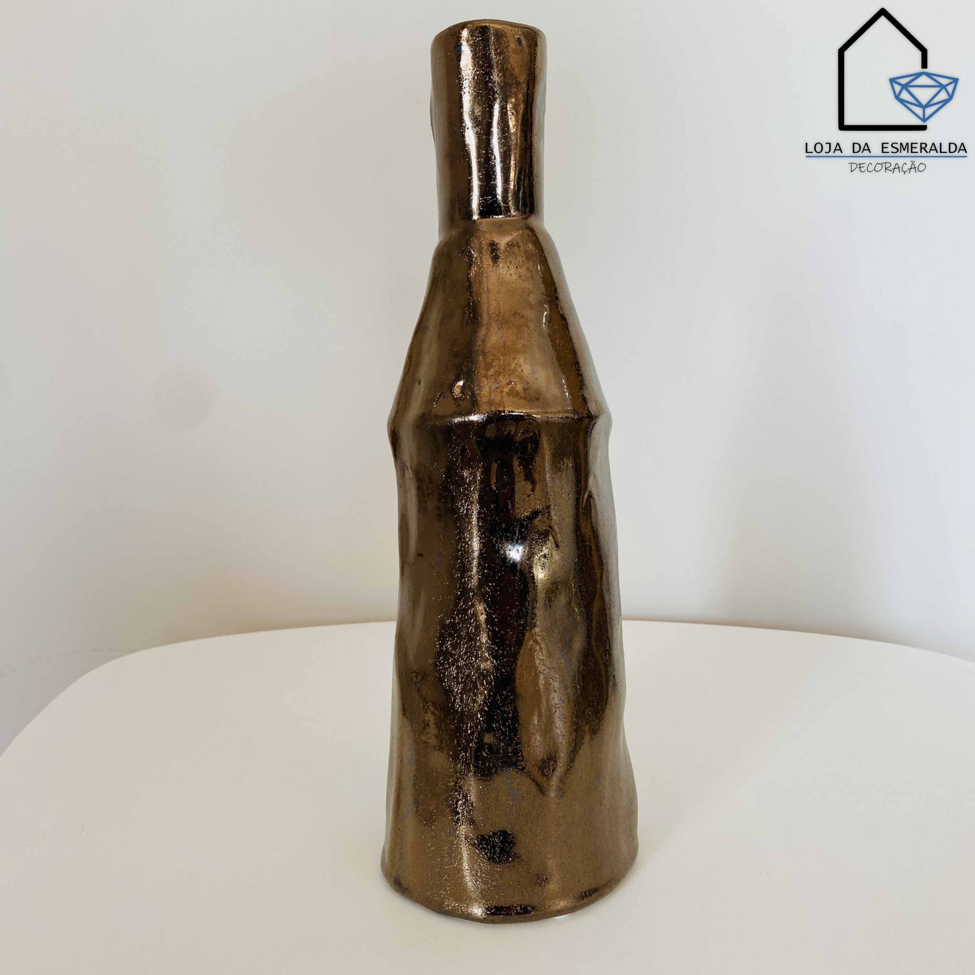 Jarra Decorativa Castanha com Brilho