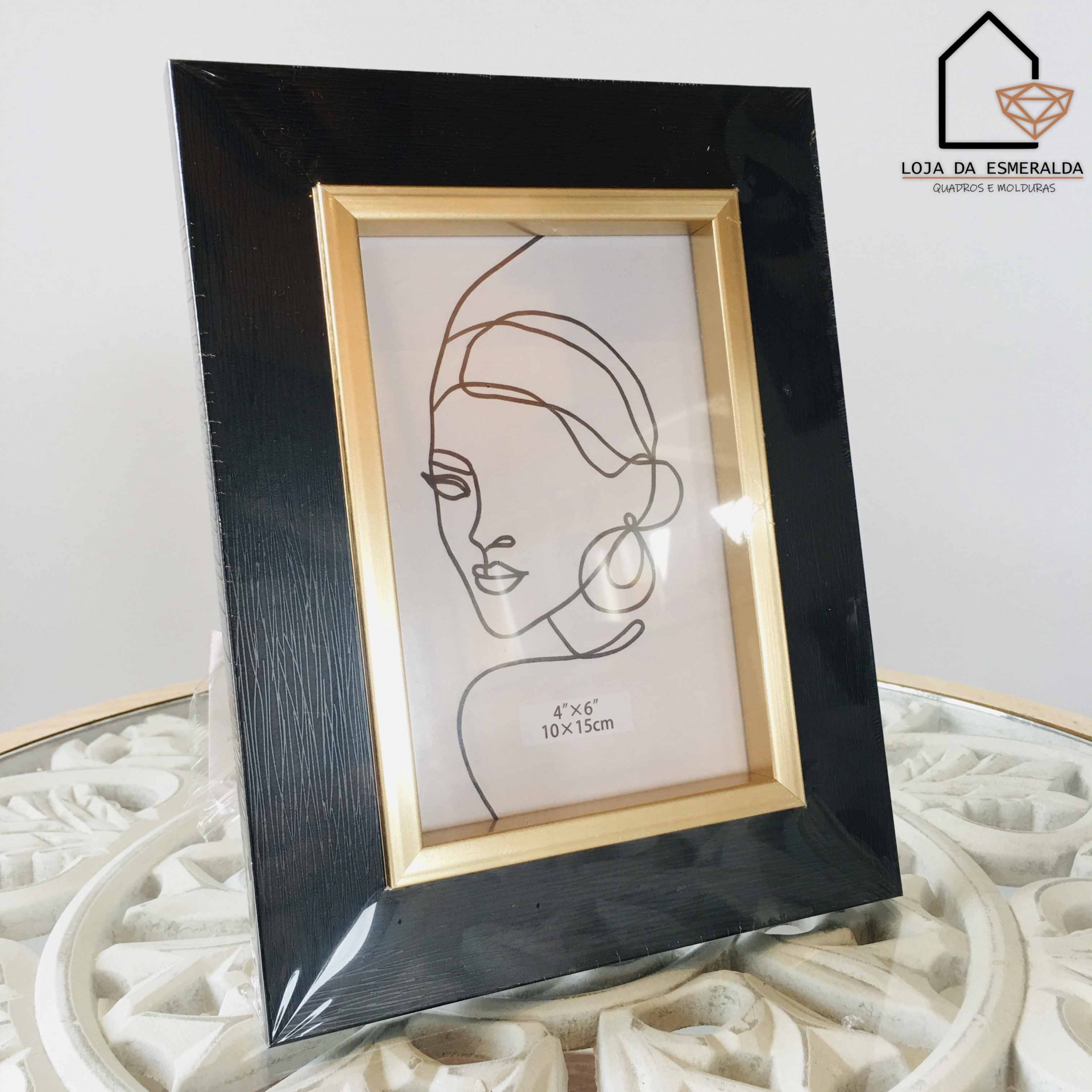 Moldura Preto e Dourado