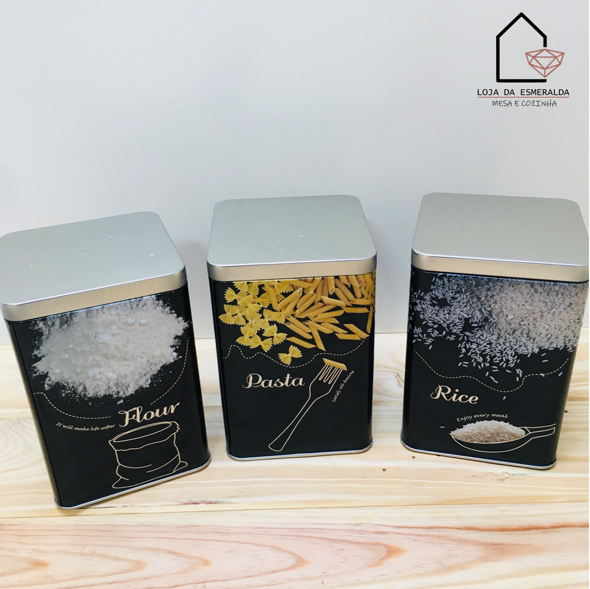 Conjunto 3 Caixas | Farinha Massa Arroz