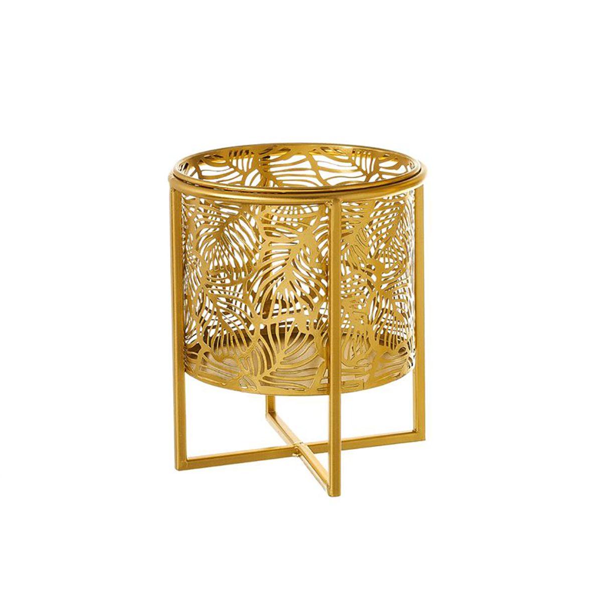 Floreira | Metal | Dourado | 19x19x22.5CM