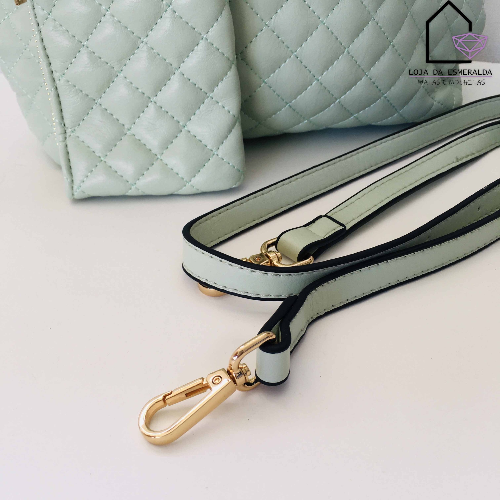 Mala Shopper com Losangos | Verde - C29xL12xA25CM