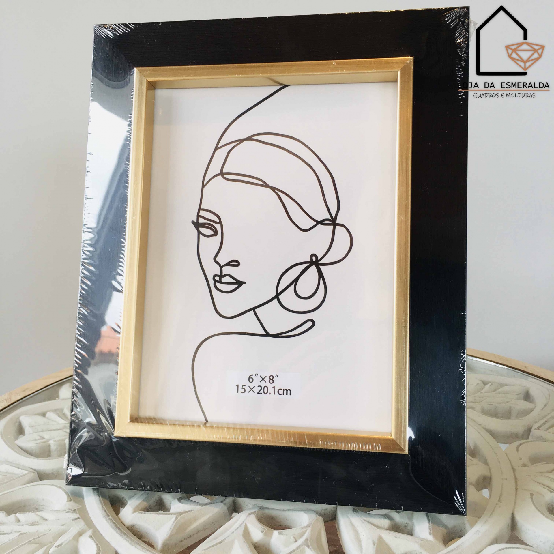 Moldura Preto e Dourado