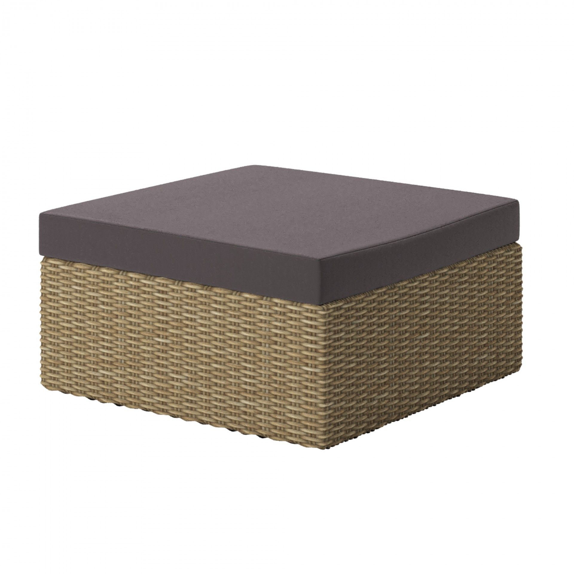 Set de Jardim - Sofá em L + Mesa de apoio/Pouf - Castanho
