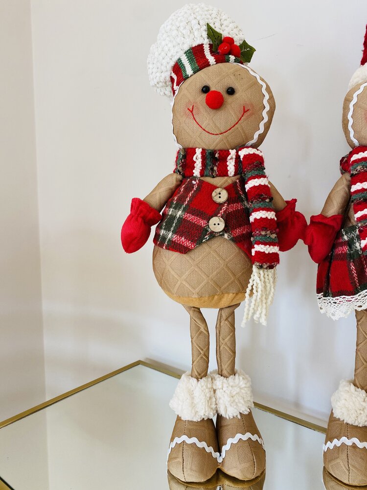 Boneco de Gengibre Decorativo de Natal - Tecido