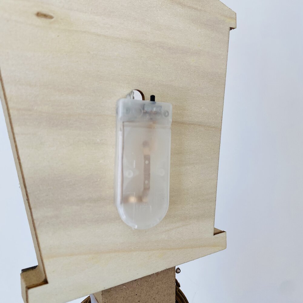 Natal - Candeeiro Farol em Madeira c/ Pai Natal - C18xL9xA57CM