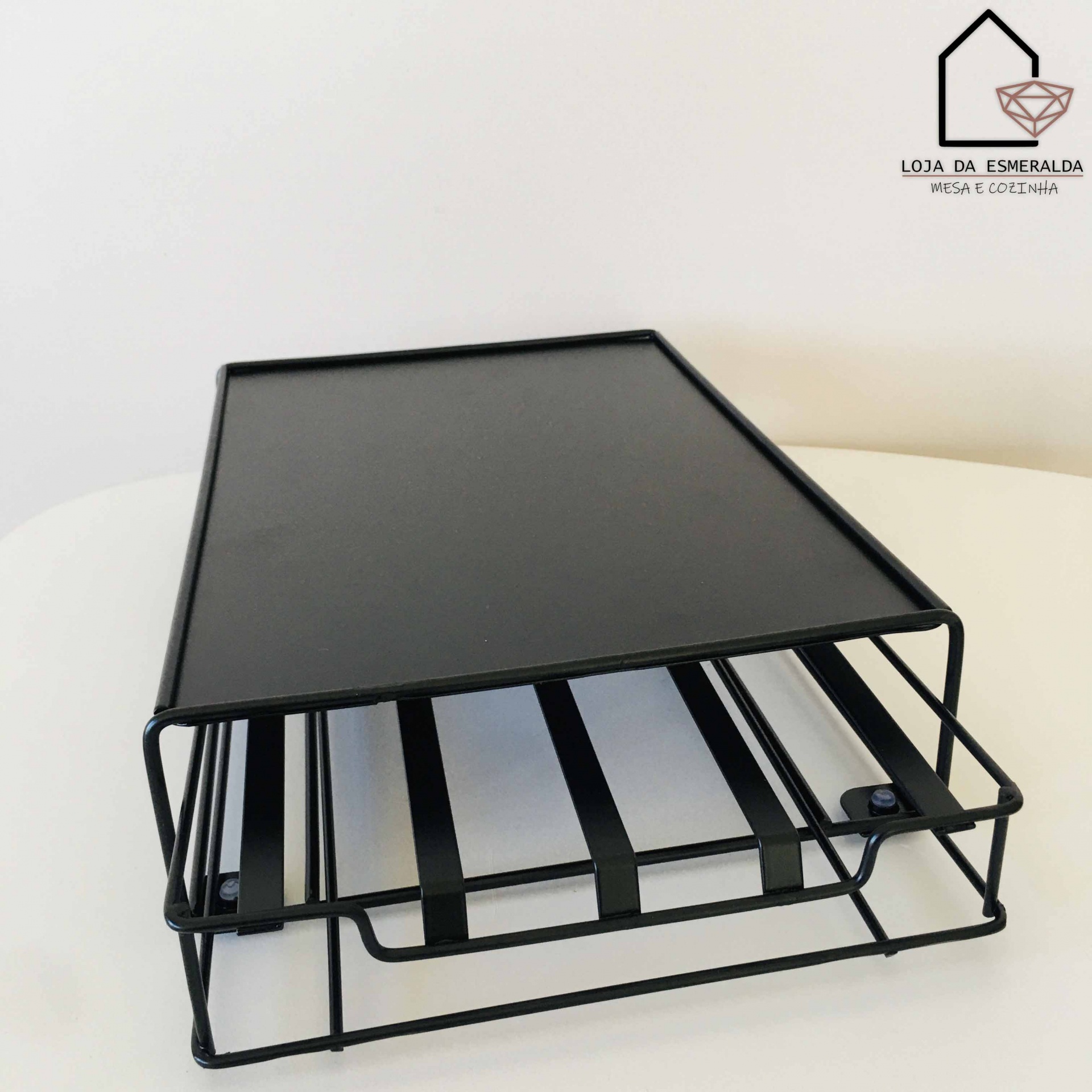 Porta-Cápsulas | Metal Preto | 30x22x7.5CM