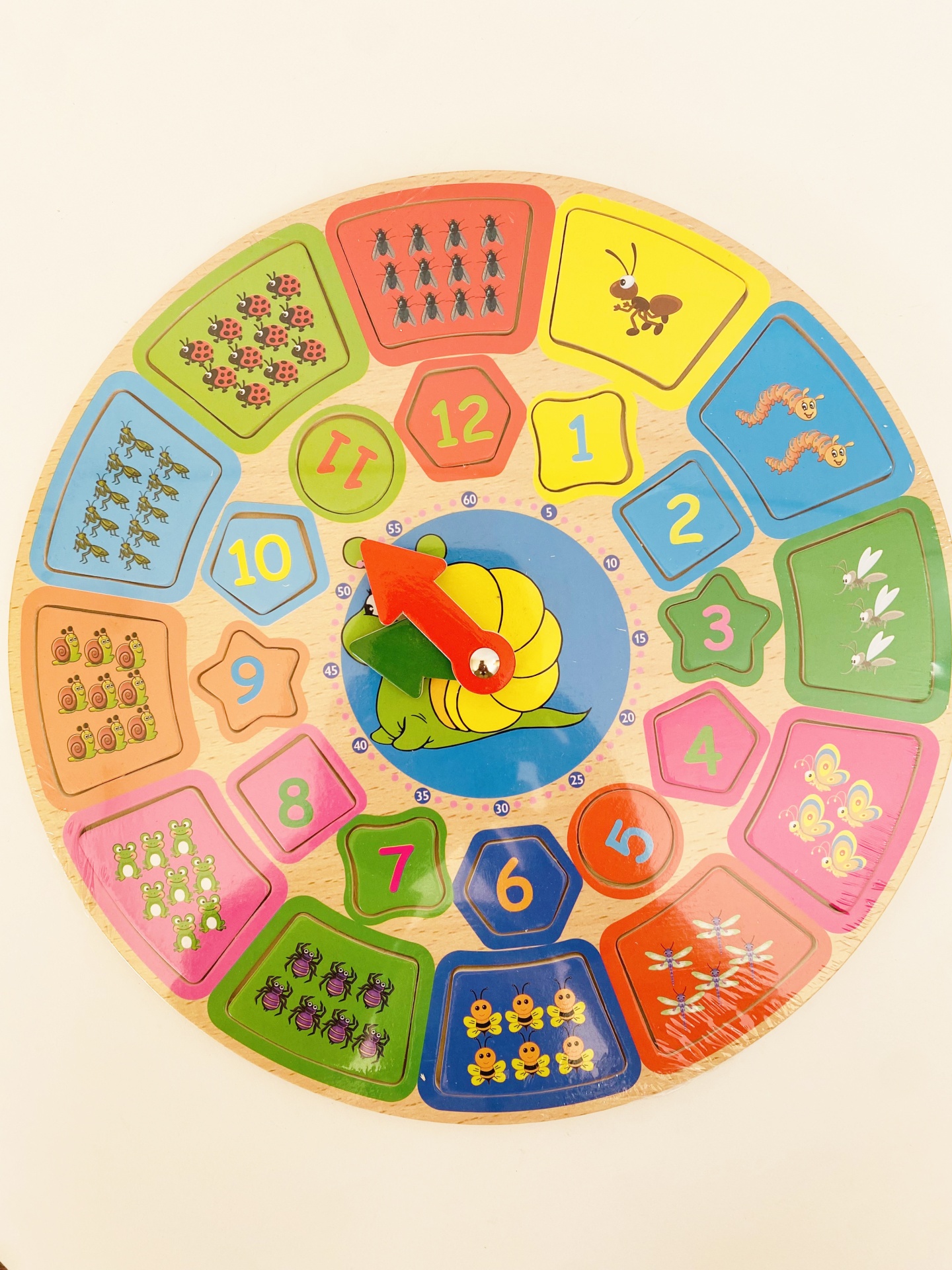 Puzzle Didático Redondo - Madeira - 29x29CM - Mais de 3 Anos