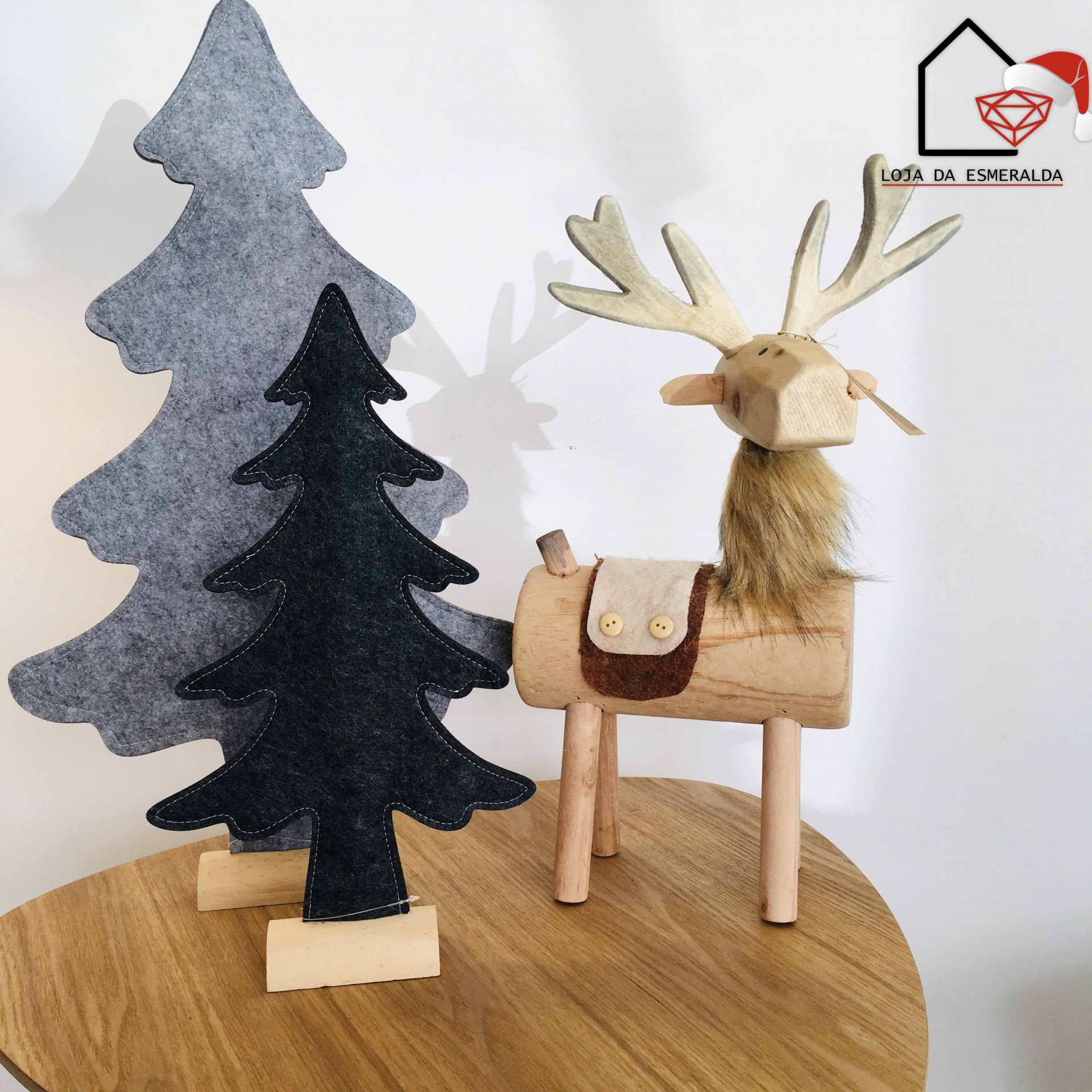 Rena Natalícia Decorativa em Madeira - C30xL13xA48CM