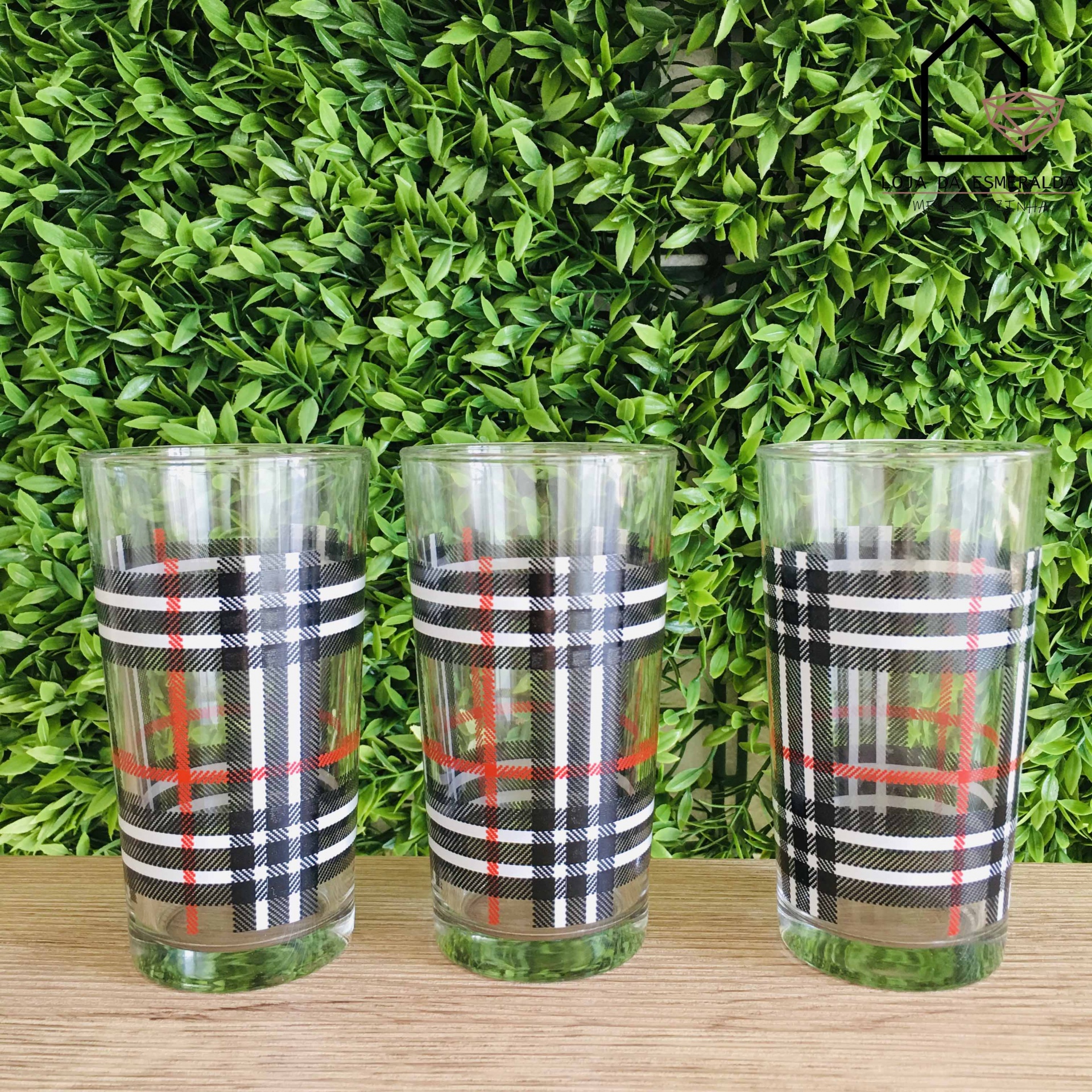 Set 3 Copos | Black & Red | Vidro