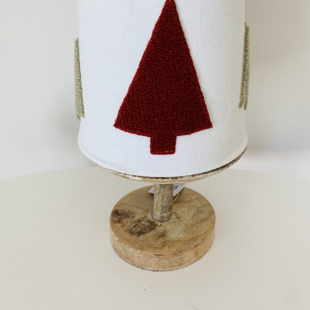 Árvore de Natal Decorativa  - Tecido e Madeira