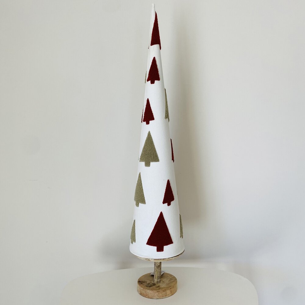 Árvore de Natal Decorativa  - Tecido e Madeira