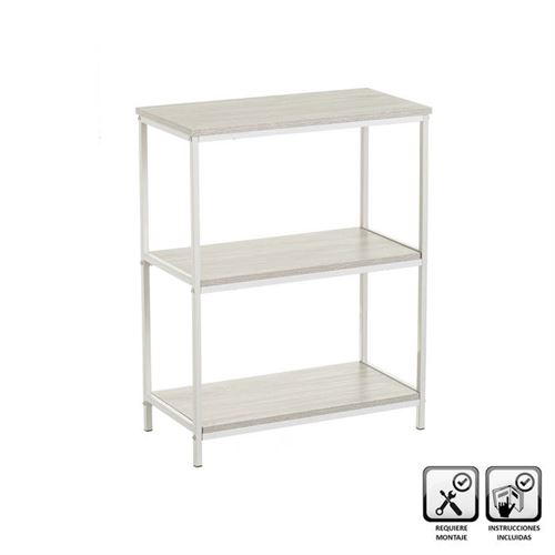 Estante - 3 Prateleiras - C60xL30xA76CM - Madeira e Metal