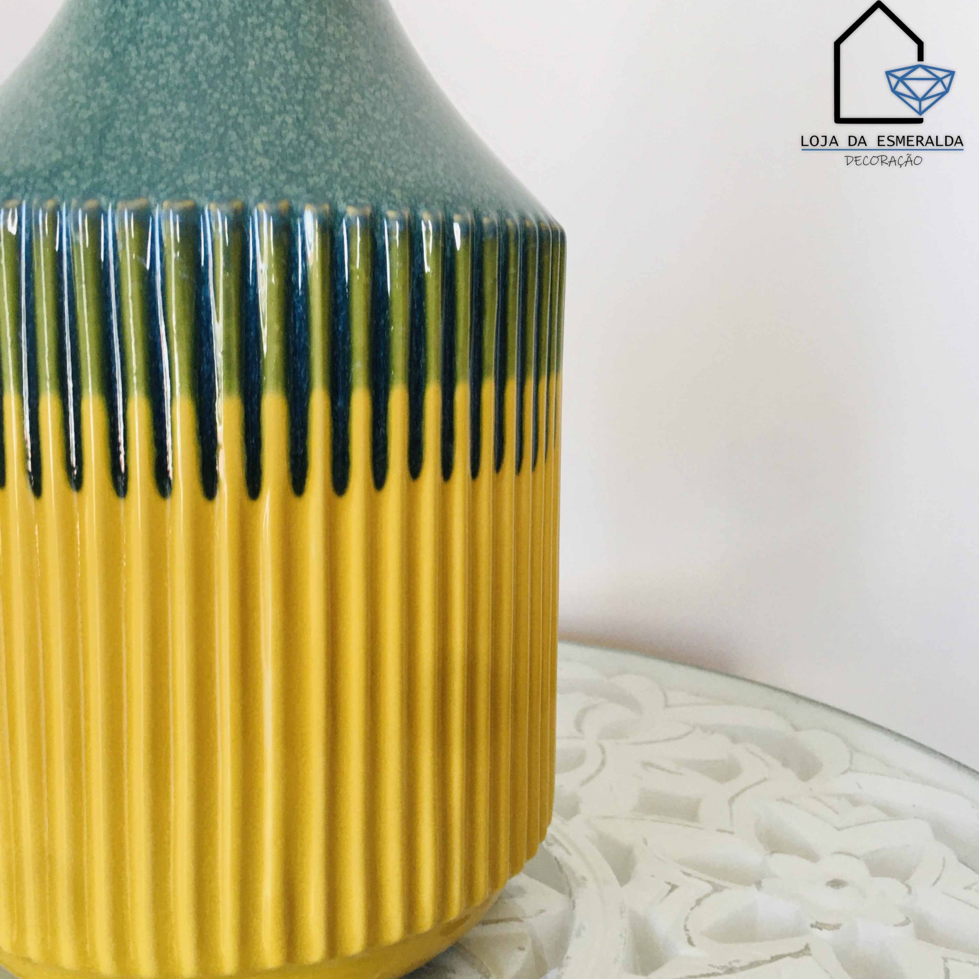 Jarras Verde Oceano e Amarelo | Cerâmica