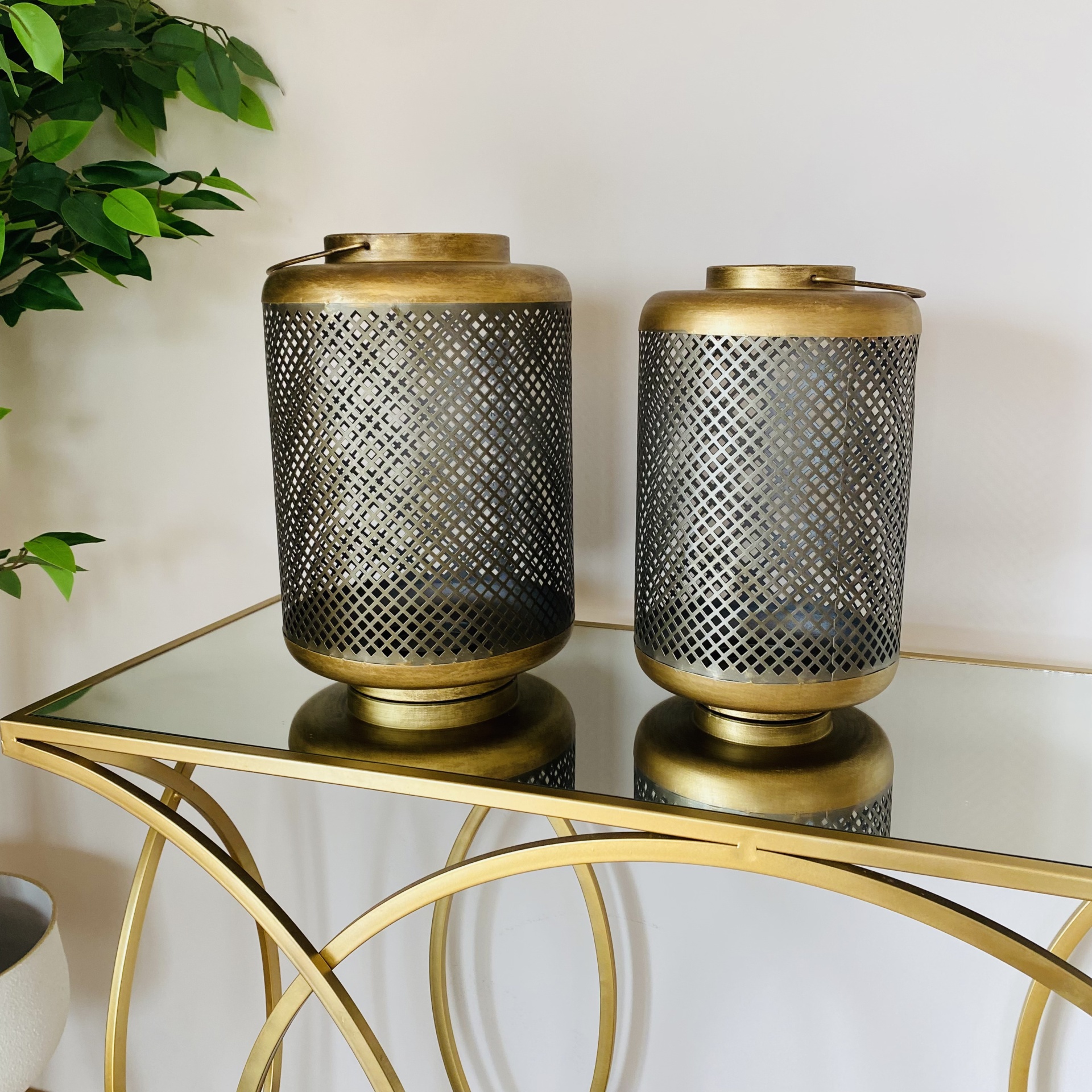 Lanterna - Metal - Dourado e Preto