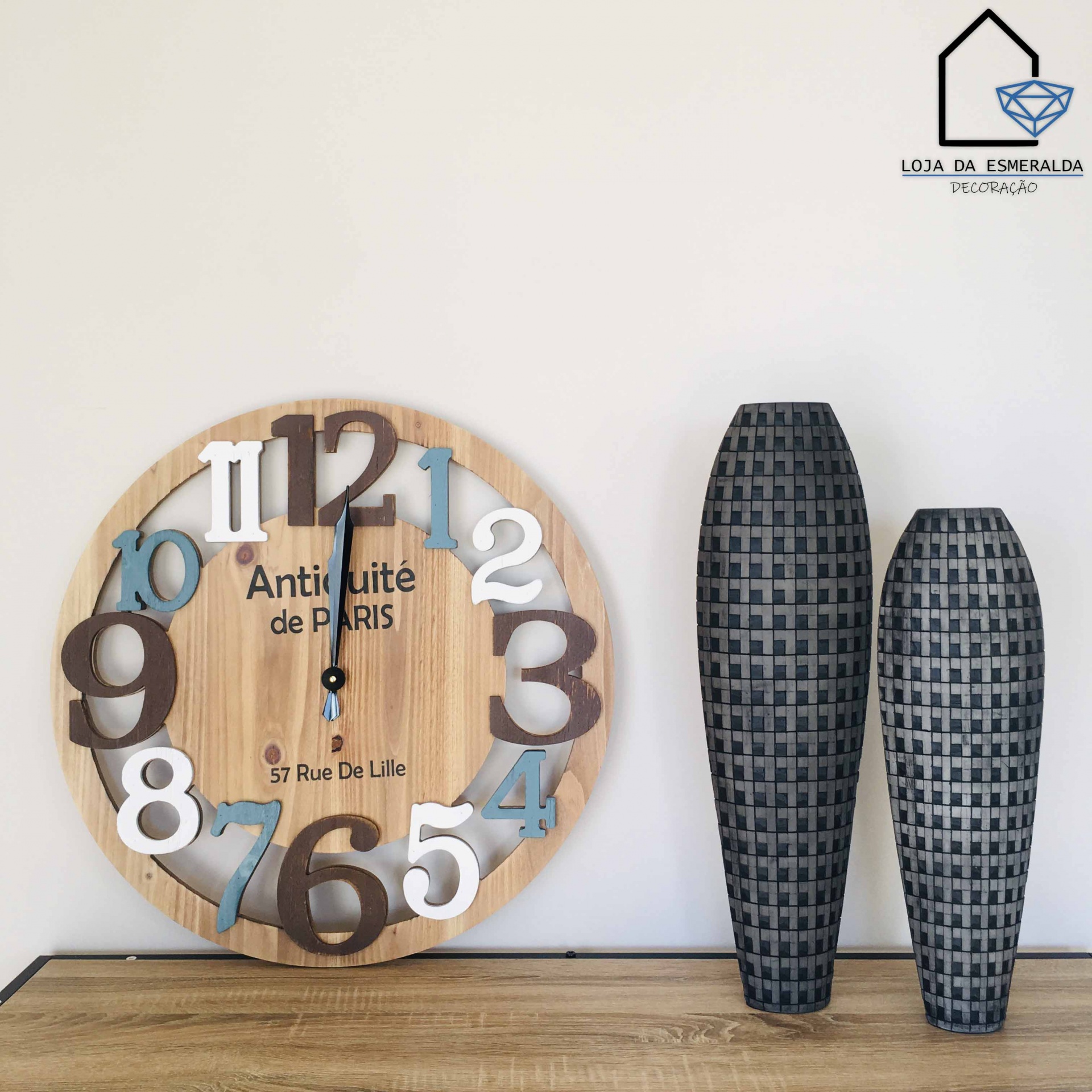 Jarras Decorativas Quadrados Preto&Cinza