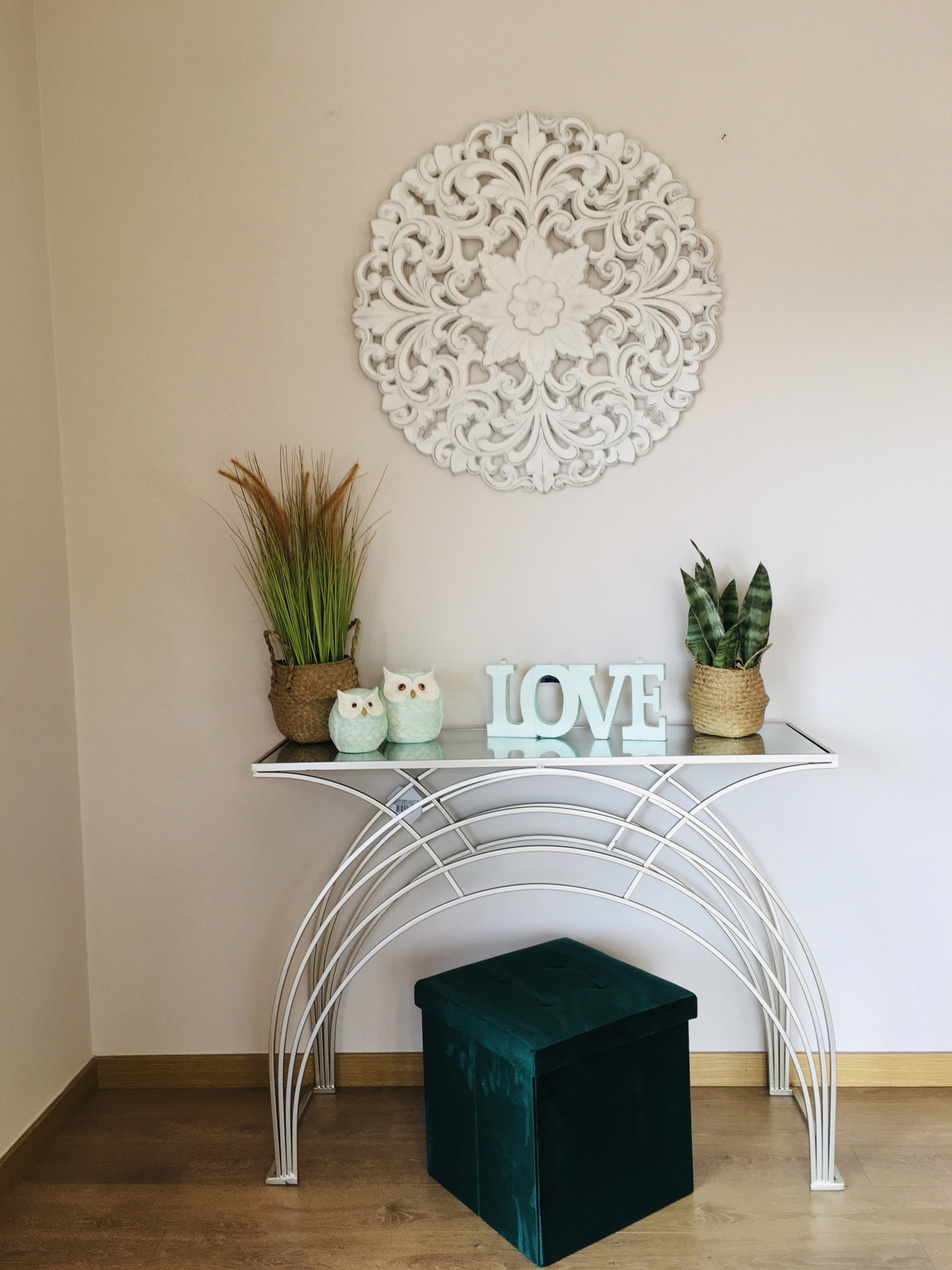 Placa Love - Azul - Madeira - C37xL3.5xA15CM