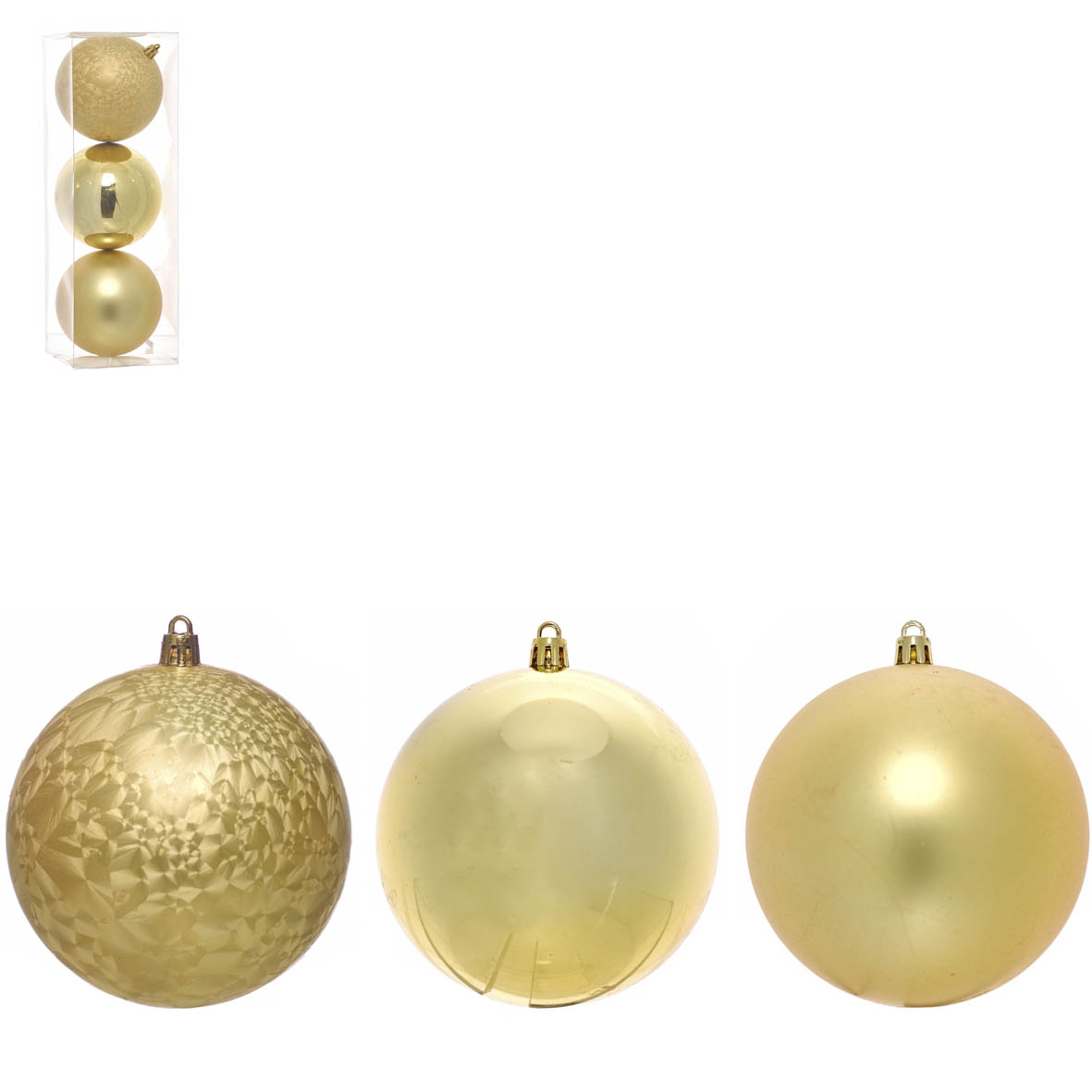 Natal - Caixa com 3 bolas 10CM - Dourado