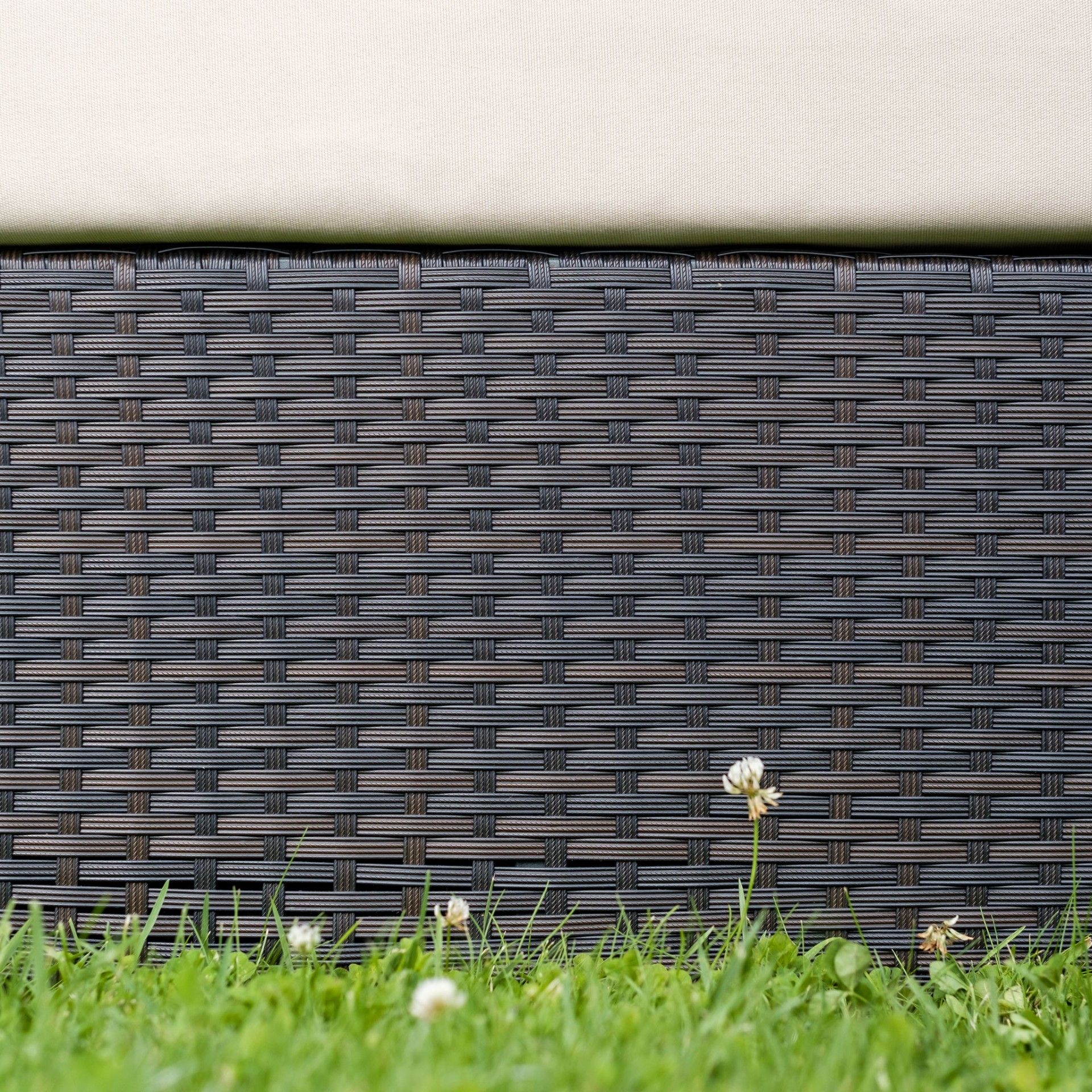 Set de Jardim - Sofá + 2 Cadeiras + Mesa de apoio - Castanho