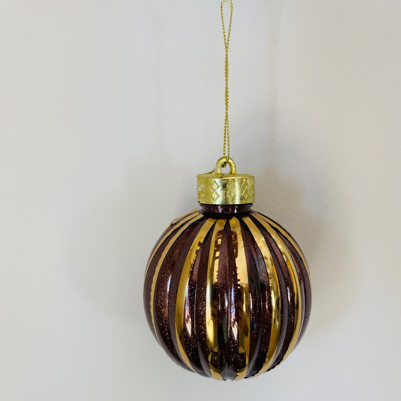 Decorações de Natal - Bolas para Árvore  - Castanho e Dourado