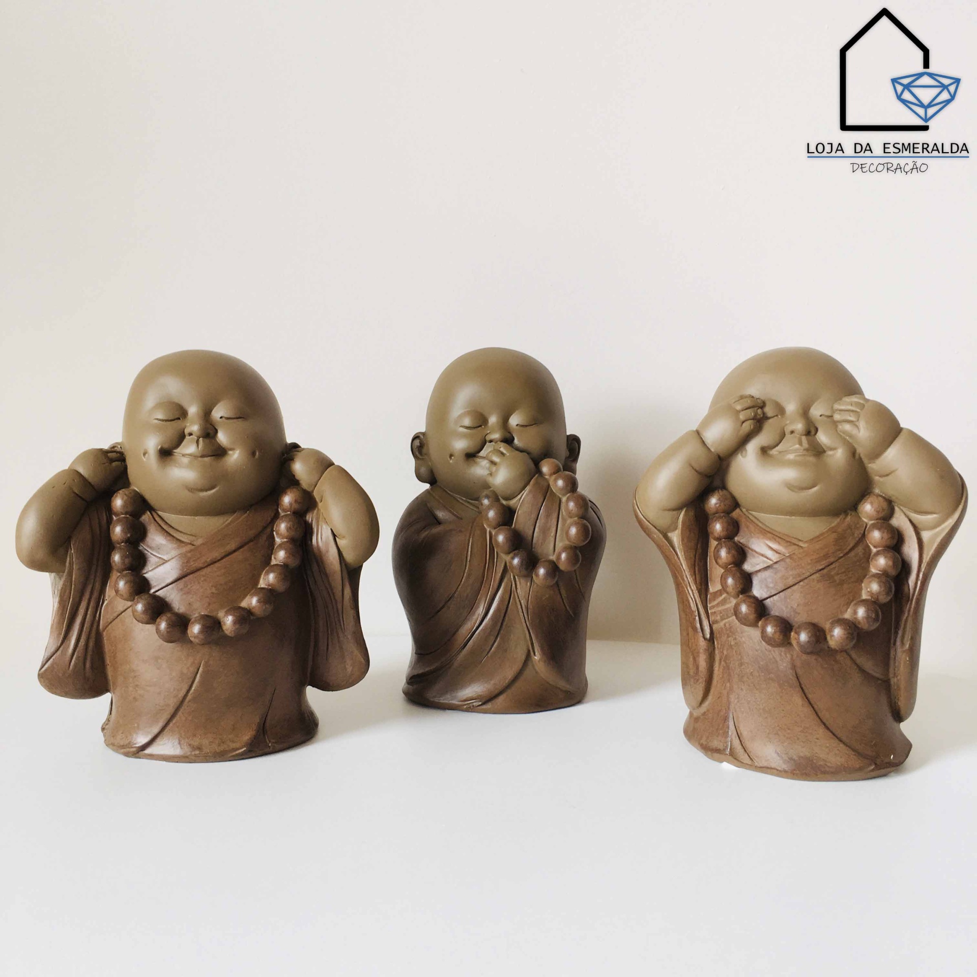 Conjunto 3 Monges  | Cego Surdo e Mudo  | 11x11x18CM