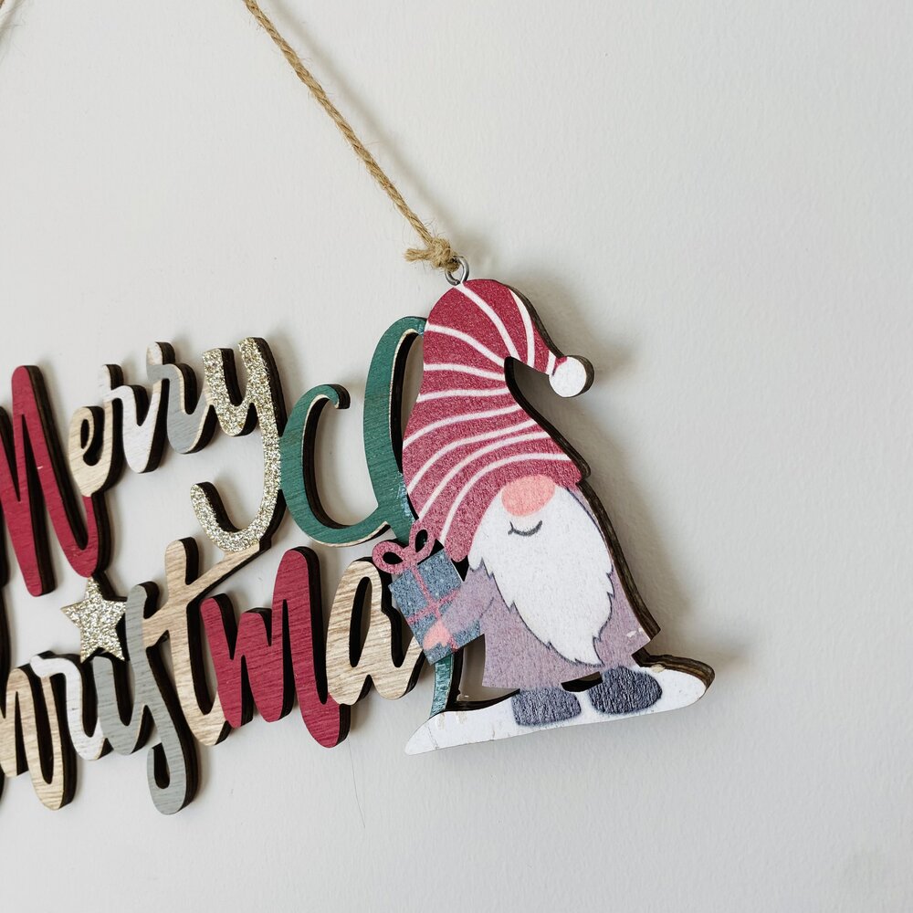 Natal - Peça de Parede em Madeira - C30xL1xA16CM