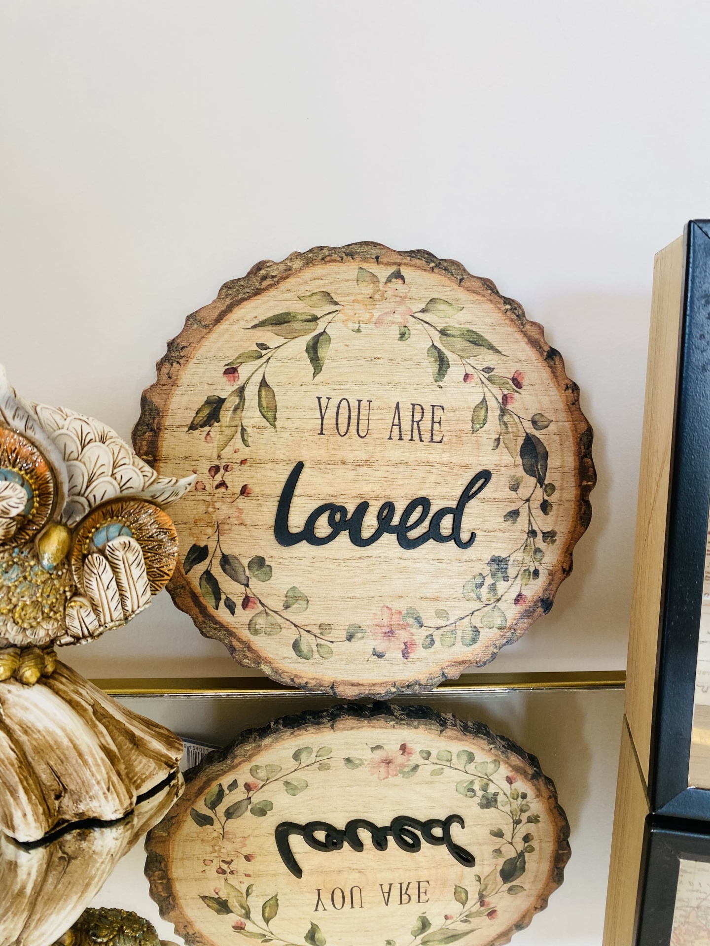 Placa Decorativa de Parede - C20xL1xA20CM - Madeira - You are Loved