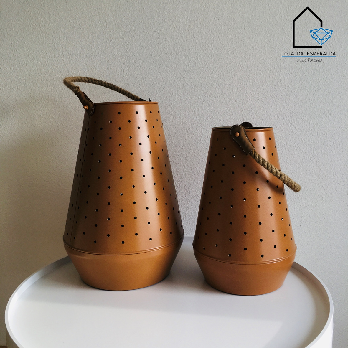 Lanterna Decorativa | Metal | Castanho