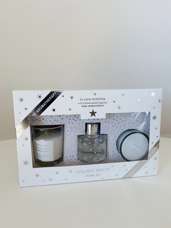 🌲 Set Vela & Mikado - Bétula Dourada - 30ML