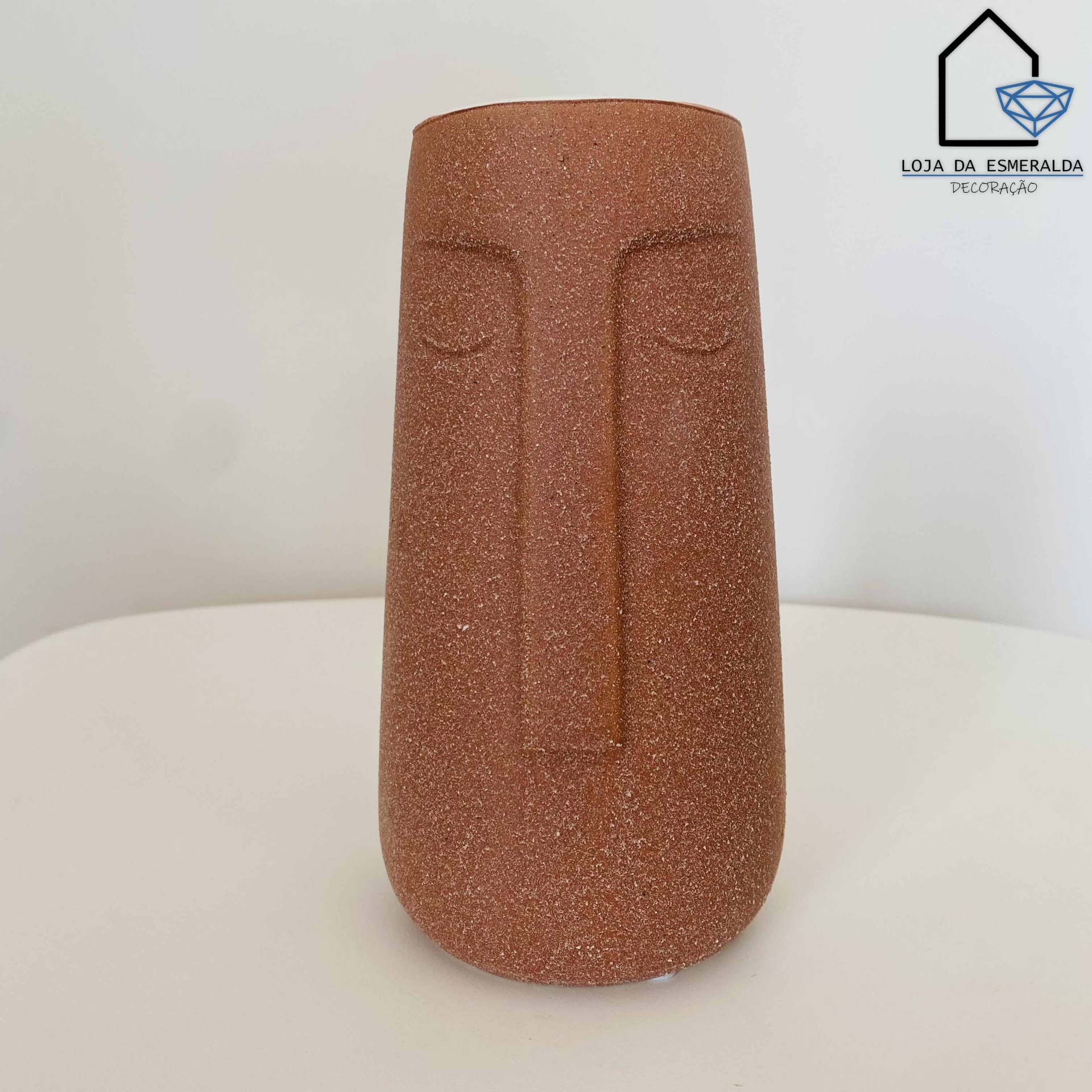 Jarra Decorativa c/ Cara em Cerâmica | 11x11x20CM