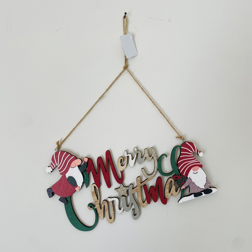 Natal - Peça de Parede em Madeira - C30xL1xA16CM