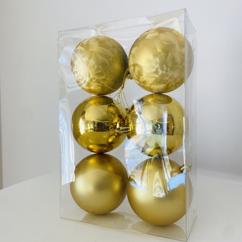 Natal - Caixa com 6 bolas 8CM - Dourado