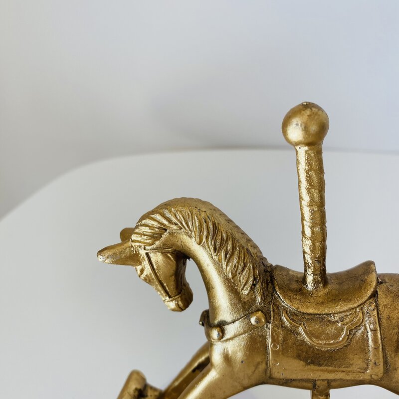 Cavalo de Natal Decorativo - Dourado - C14.5xL3xAX13CM