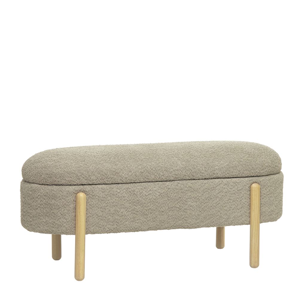 Banqueta - Beige - Tecido - C108xL41xA48CM