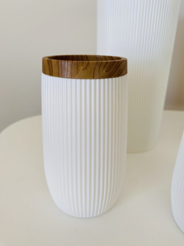 Conjunto WC - Linhas - Branco com pormenor Madeira