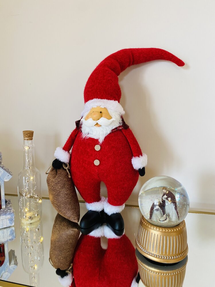 Boneco Natalício - Pai Natal - Vermelho e Branco - C23xL16xA60CM