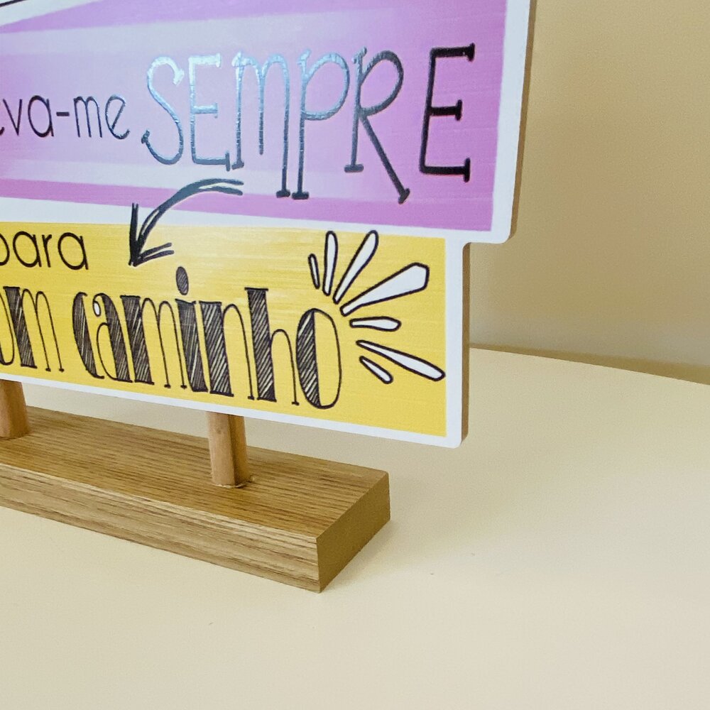 Placa Decorativa -Kids - Anjo da Guarda - C30xL5xA29CM - Madeira