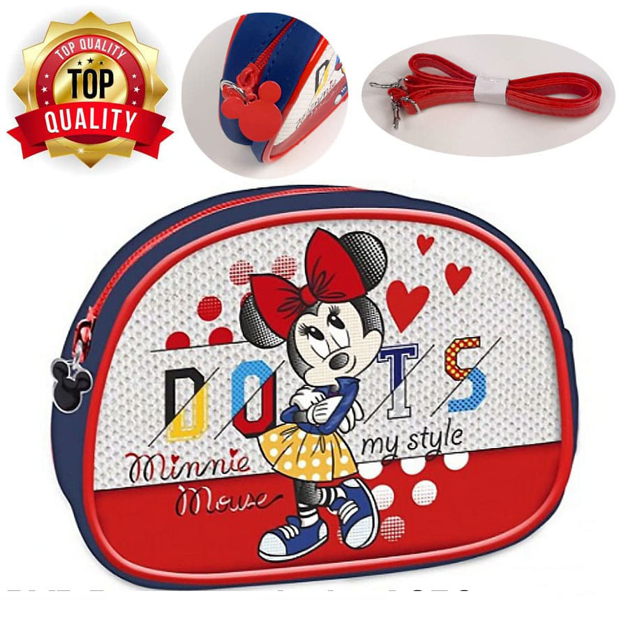 Malinha Simples Tiracolo Minnie Dots - C17xL12.5xA5CM