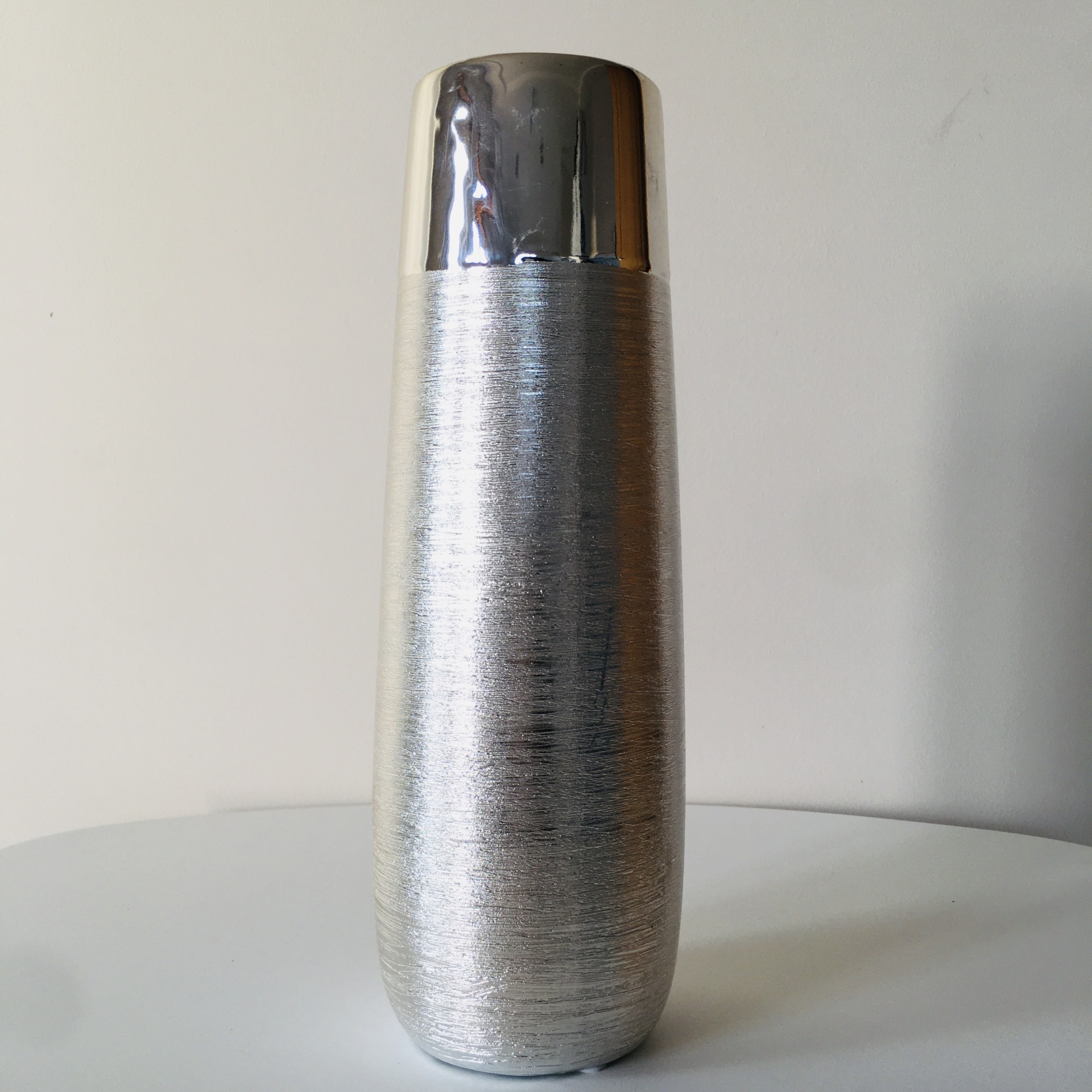 Jarra Decorativa | Cerâmica | Prata | 10x10x30CM