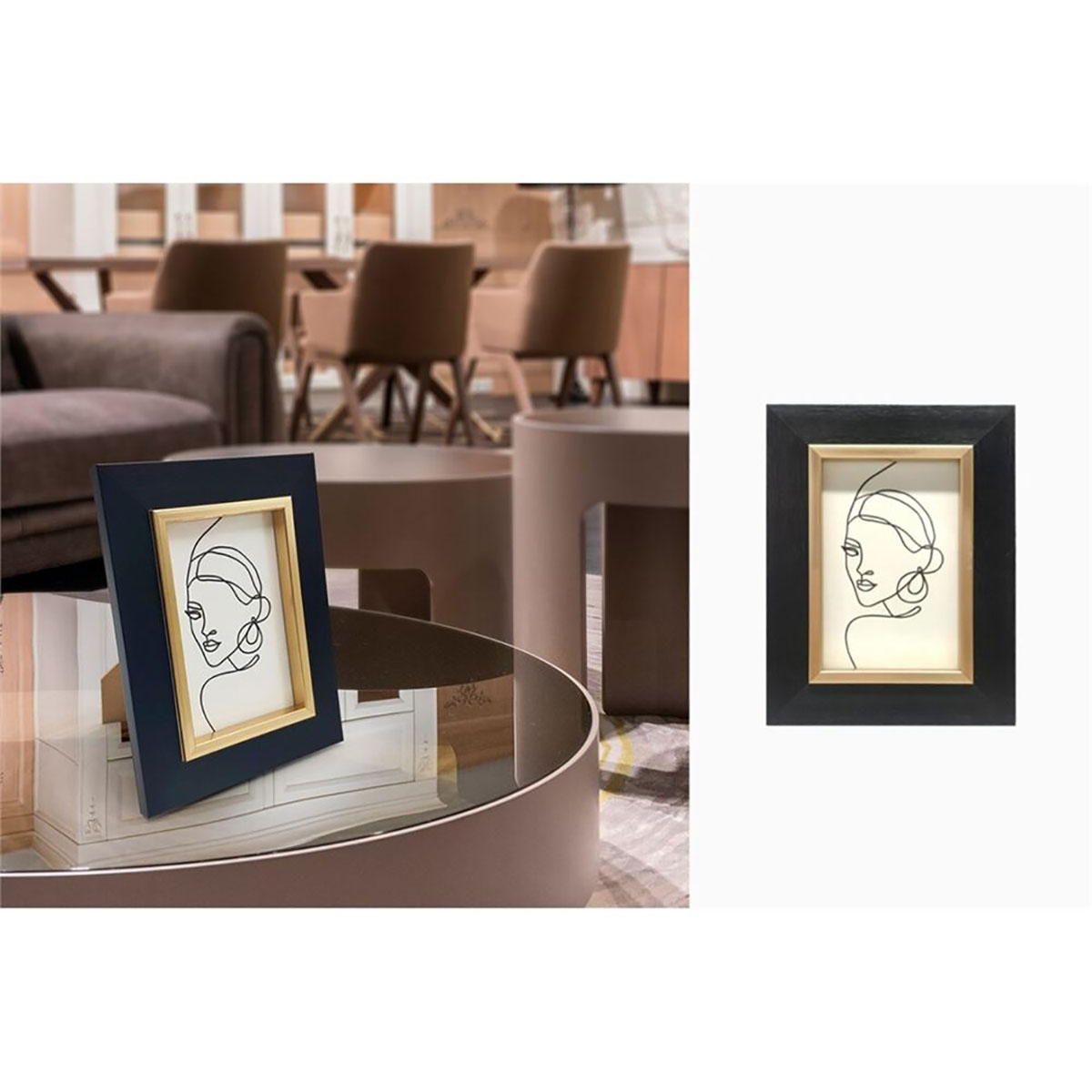 Moldura Preto e Dourado