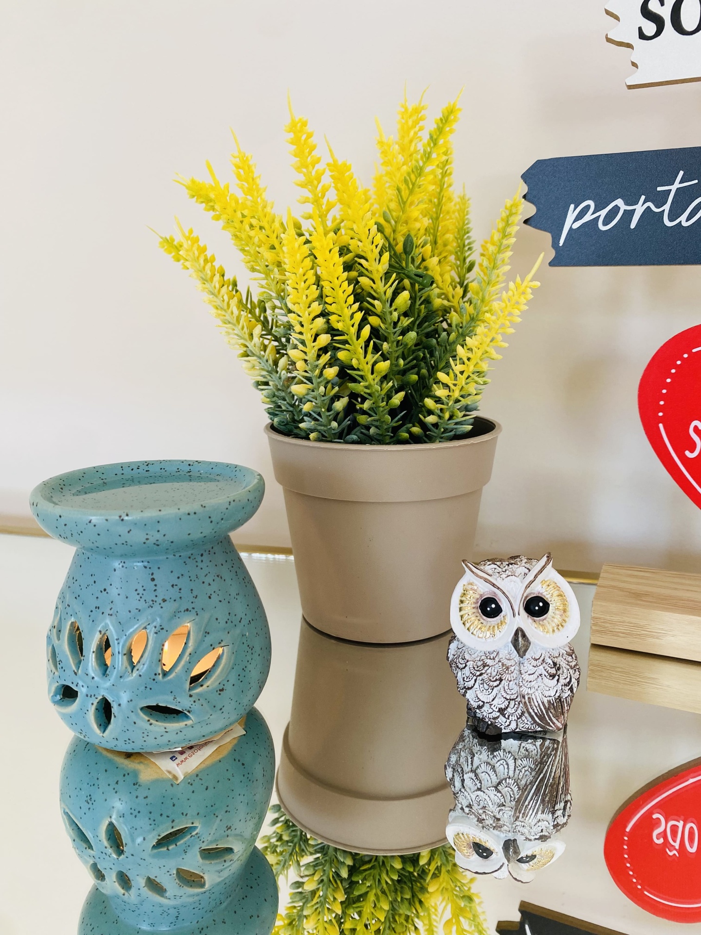 Planta Artificial com Flor em Vaso - C13xL13xA20CM - Amarelo