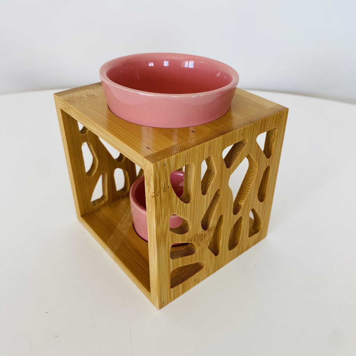 Queimador de Óleos de Essência - Cerâmica - Rosa - 9.5Cx9.5Lx10ACM