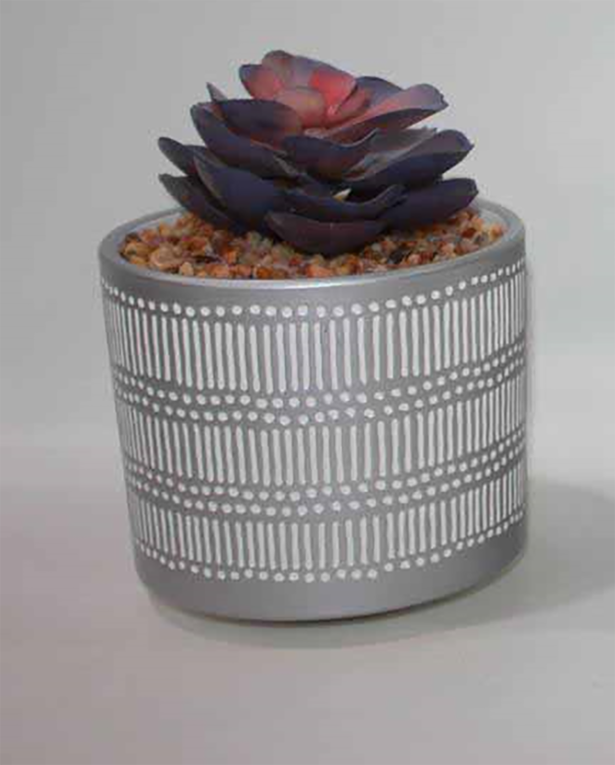 Vaso Linhas e Pontos | Prata | Cerâmica | 11x11x10 CM