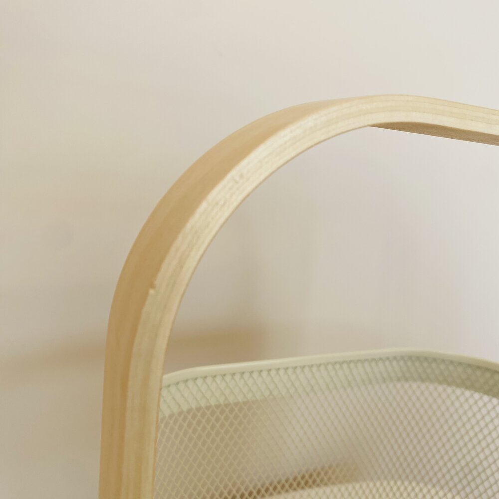 Cesto ou Fruteira de cozinha com Rede - Creme - C24xL24xA17CM