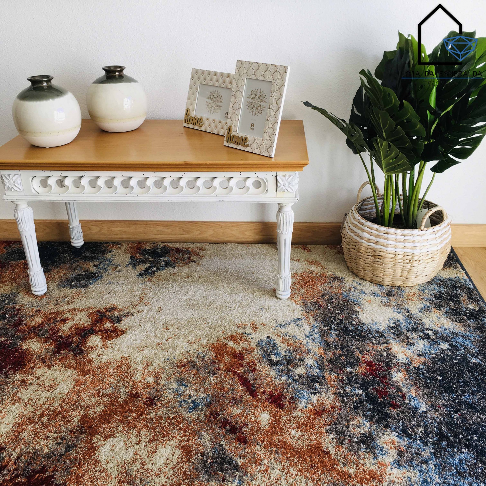 Jarra em Cerâmica | Creme e Verde Escuro