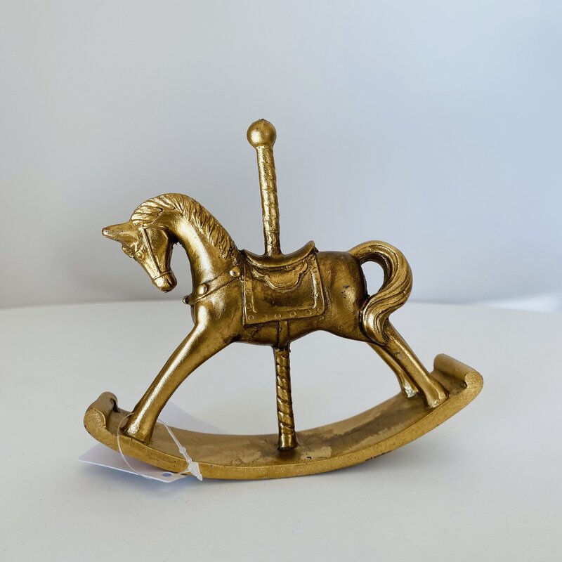 Cavalo de Natal Decorativo - Dourado - C14.5xL3xAX13CM