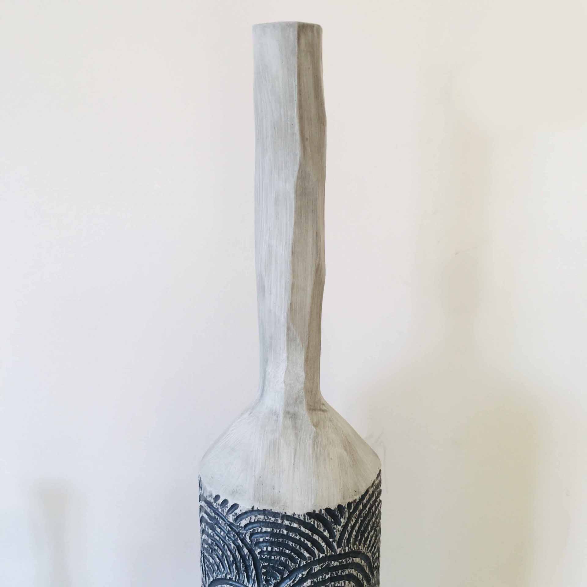 Jarrão Curves | Cinza & Branco | 105x14x14 CM