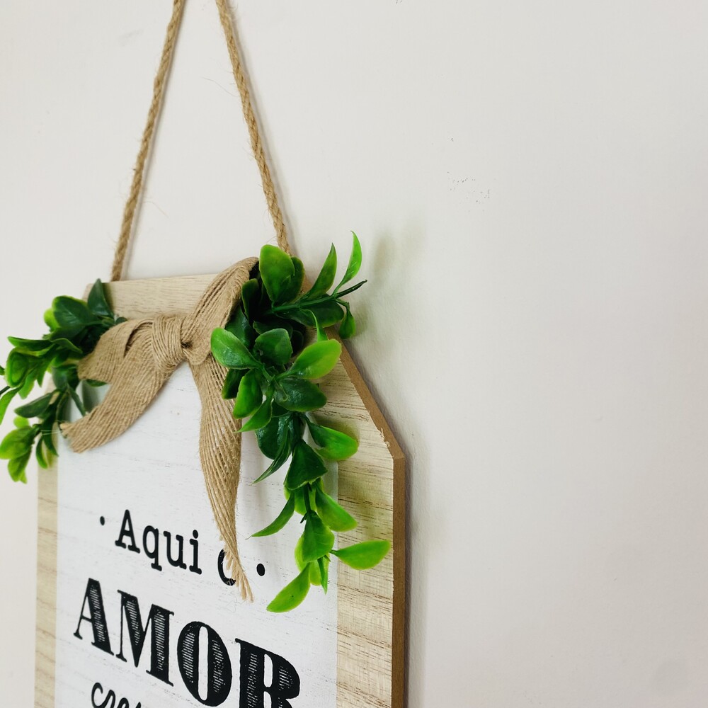 Placa de Parede - C21.5xL0.5xA30CM - Madeira - O Amor se Multiplica