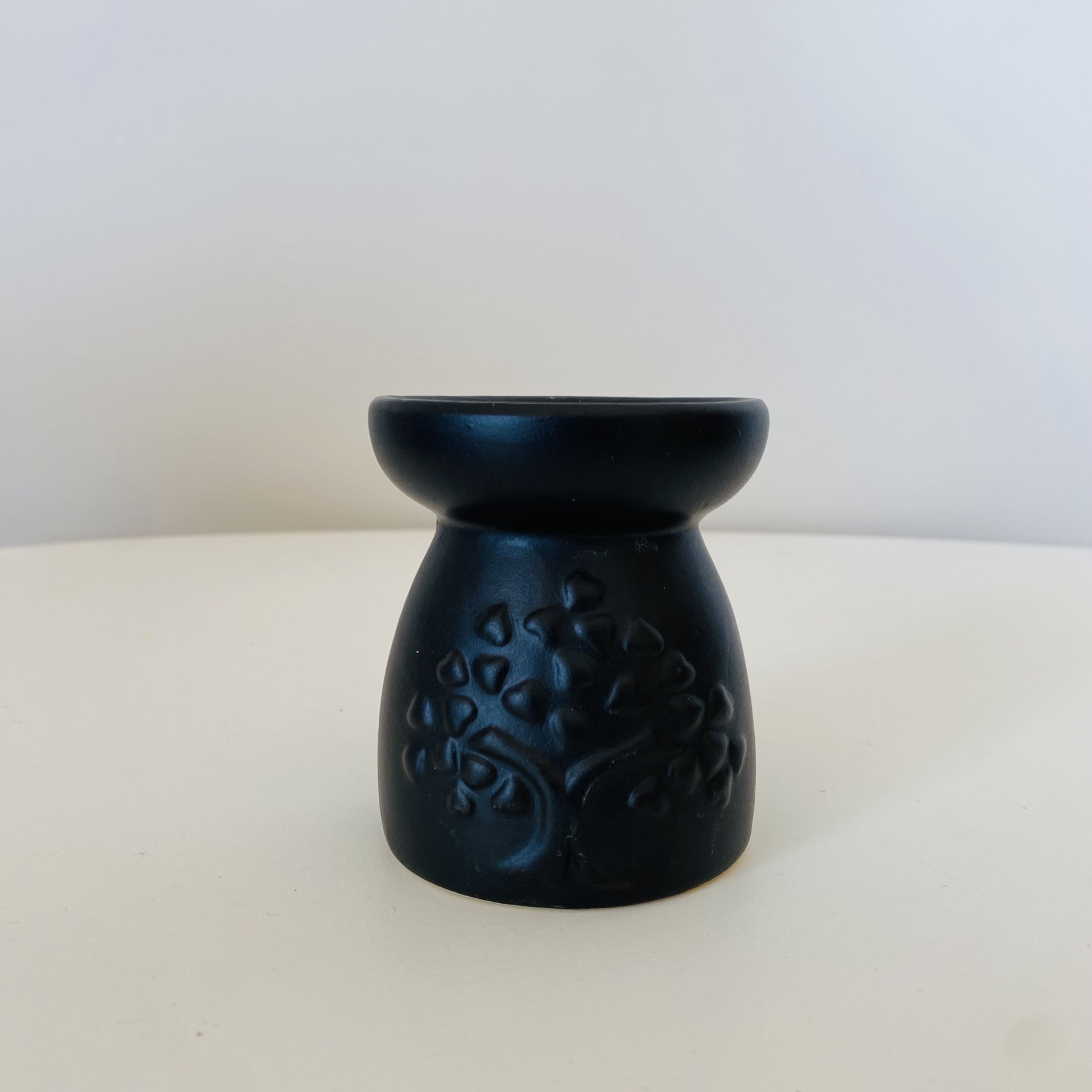 Queimador de Óleos de Essência - Cerâmica - Preto - Árvore - C7xL7xA8CM