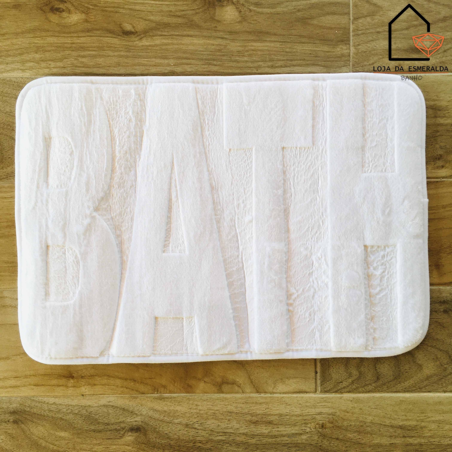 Tapete de Casa de Banho | 60x40CM | Algodão | Branco